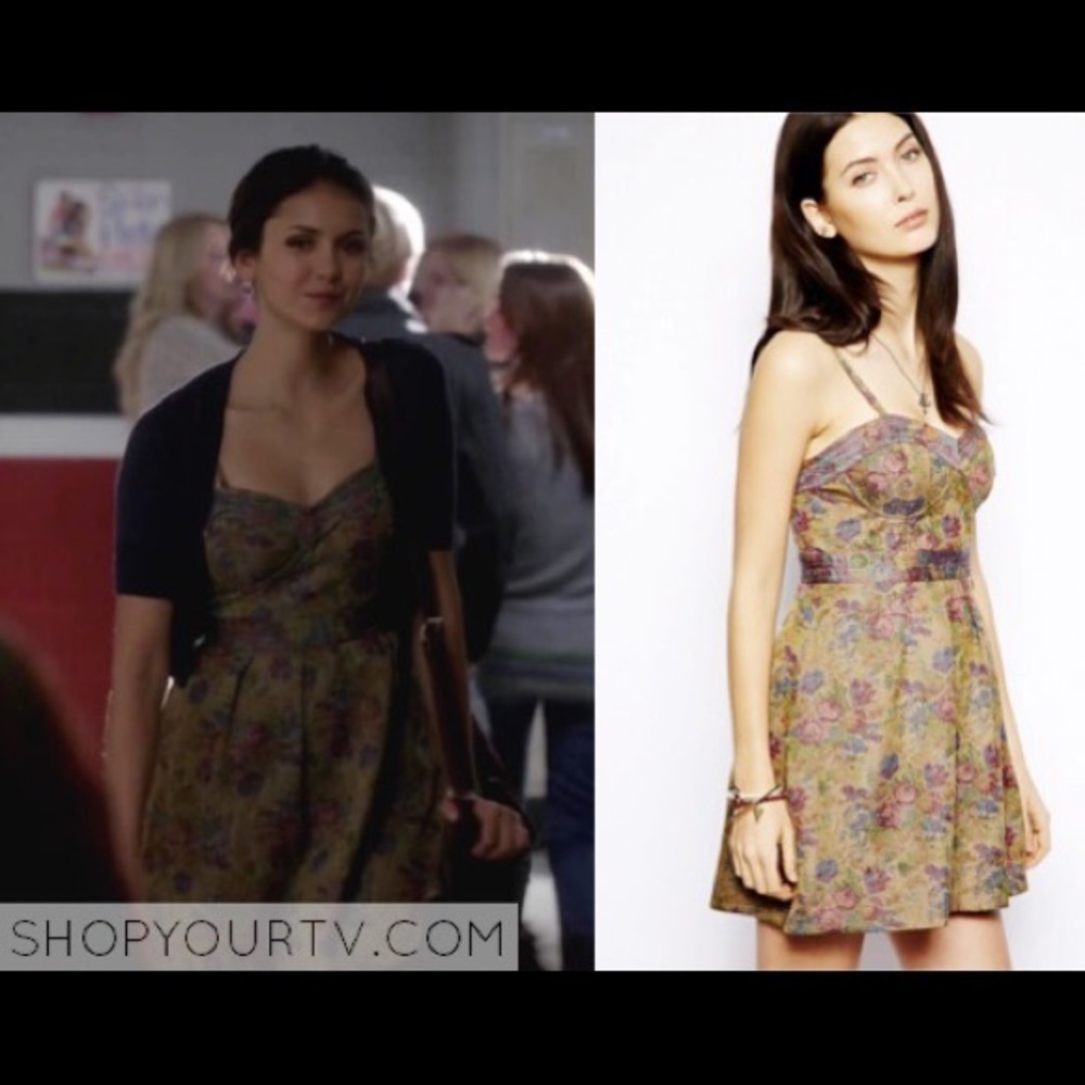 Free People Floral Tapestry Dress Elena Gilbert - Picture 15 of 16
